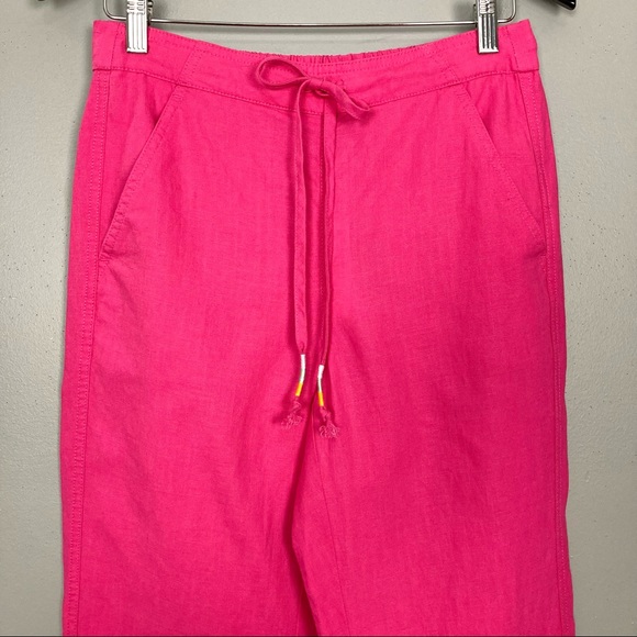J. Crew Tie-Waist Seaside Pants Women’s Size XS Tassels Pockets Linen Blend - Picture 4 of 11